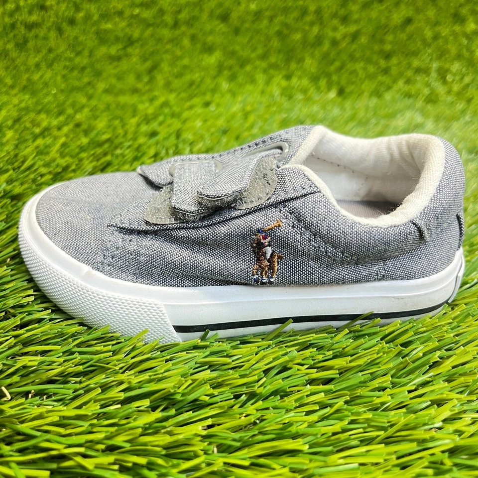 Polo Ralph Lauren Easten II EZ Niño Pequeño Talla 4.5C Gris Zapatos Atléticos Tenis Foto 3 de 4