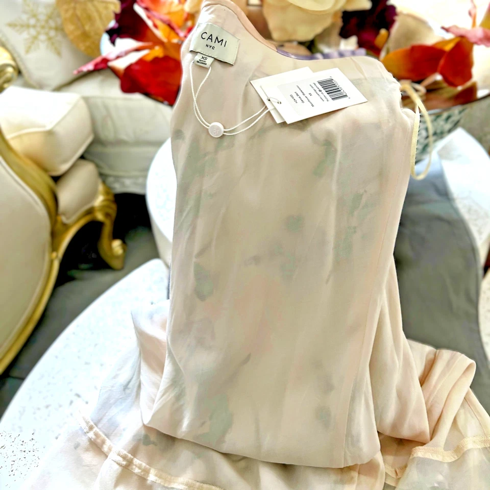 Cami NYC - Genoa Silk Chiffon-trimmed Midi-skirt XS in Moonflower Watercolor NWT - Image 4 of 4