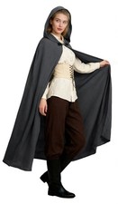 JEGERMIG Renaissance Hooded Cloak Medieval Cape Halloween Costume for Women Men