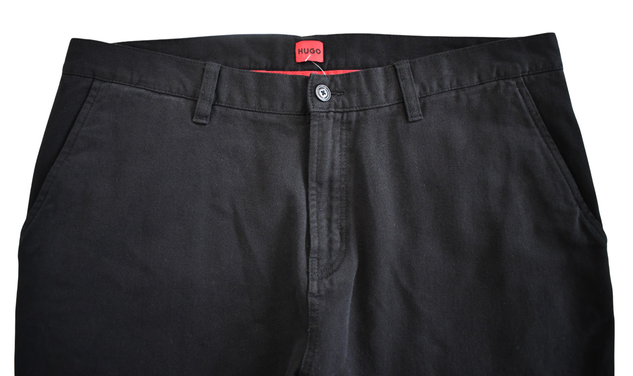 New HUGO by HUGO BOSS Black Cotton Tapered CHINO Pants Trouser 38x32 thumbnail 5