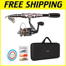 Carbon Fiber Telescopic Fishing Rod and Reel Combo Kit