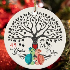 45th Wedding Anniversary Ornament Turtle Couple 45 Year Mr  Mrs Christmas Gift