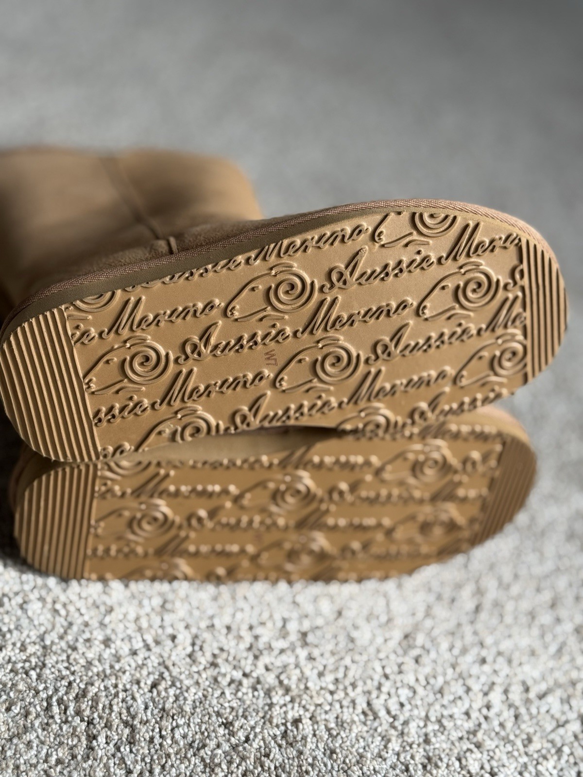 Aussie Merino Size W 7 Winter Boots Suede Leather Sheepskin Brown 🔥🔥🔥🔥