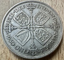 United Kingdom King George V Florin 1930 Silver 0.500