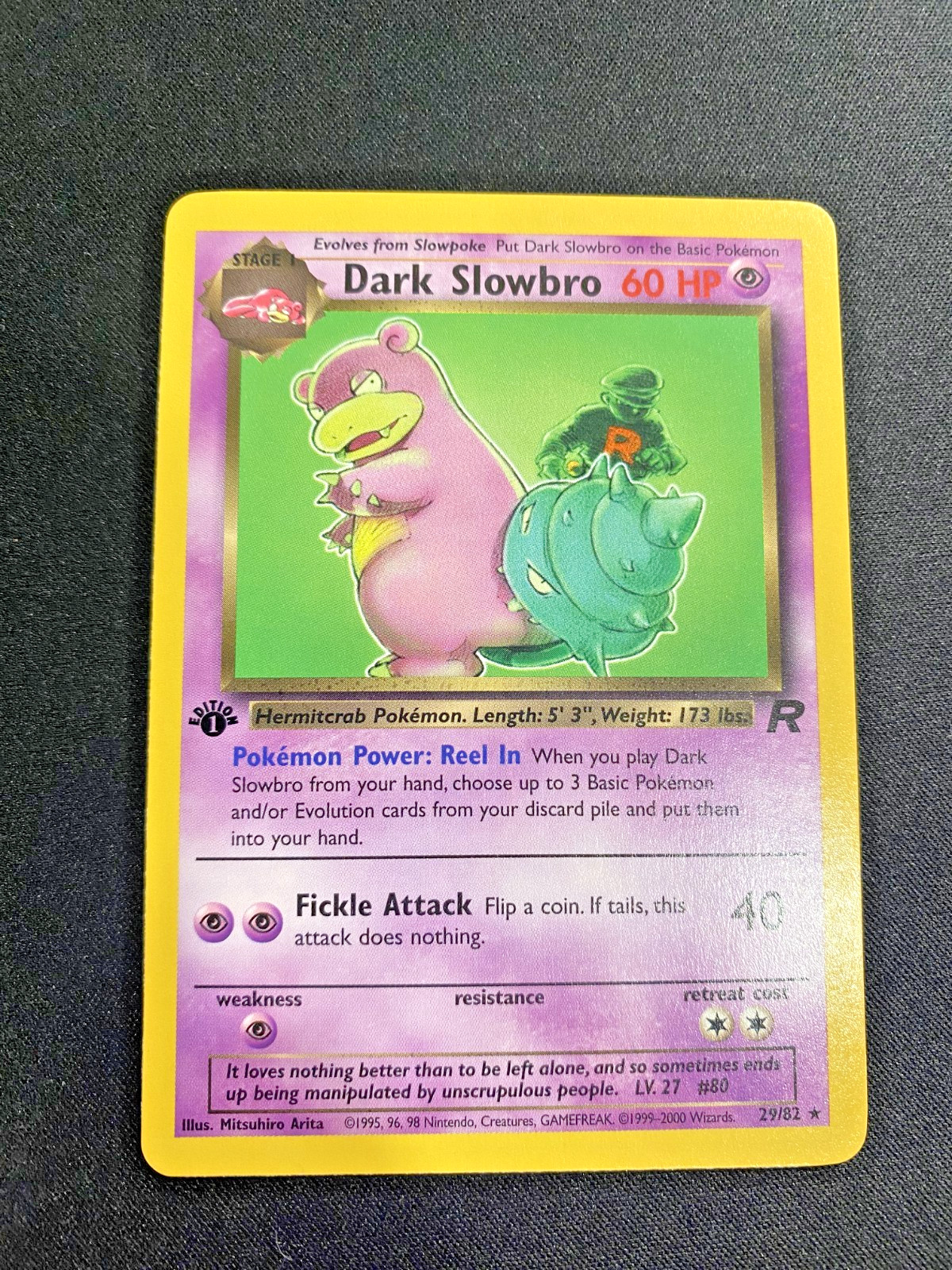 Dark Slowbro 29/82 1st Edition Team Rocket Pokemon LP - Pokemon Card