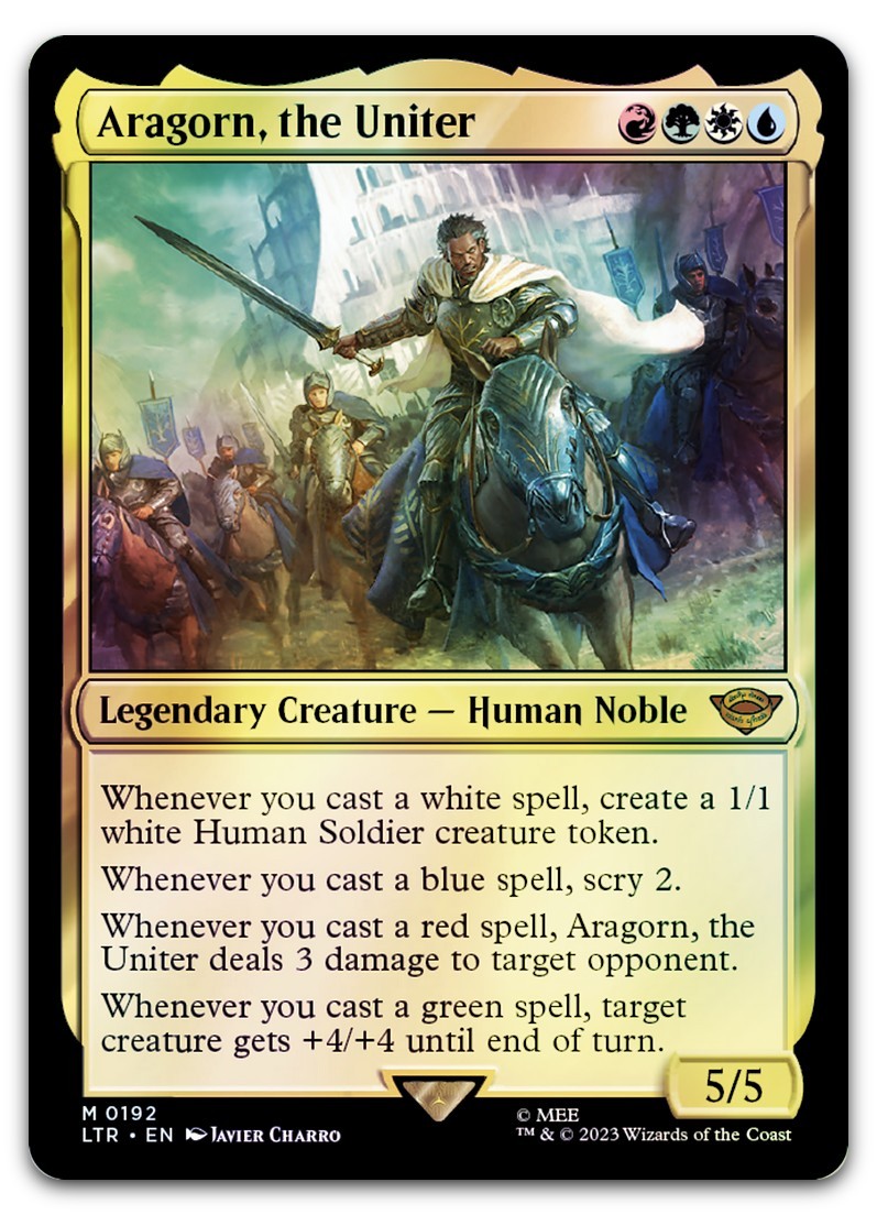 Aragorn, the Uniter #192 (Foil) (NM) Lord of the Rings LTR Magic MTG