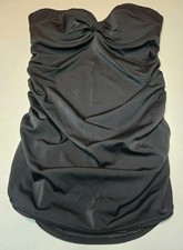 Victoria's Secret Women Y2K Black Silhouette Strapeless Tankini Top Size 34 C