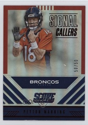 2016 Score Signal Callers Jumbo Red 50/50 Peyton Manning #7 HOF 14mg