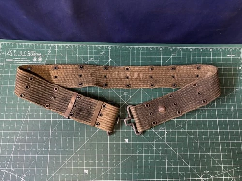 WW2 US Military Rare Hand Painted Green Pistol Belt