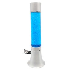 Vintage Glitter Lava Lamp 20" Silver Blue Liquid Oozy Glo Enhance Holding Y2K
