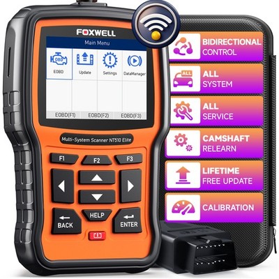 FOXWELL NT510 ELITE Scan Tool Full System OBD2 Scanner Bidirectional Code Reader