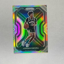 2020-21 Panini Prizm #273 Jordan Nwora Rookie Milwaukee Bucks Card. rookie card picture