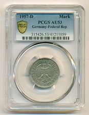 West Germany 1957 D Mark AU53 PCGS