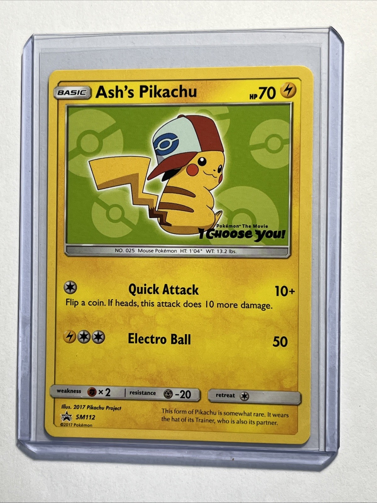 Ash's Pikachu - SM112 - Black Star Promo - Pokemon Card - NM