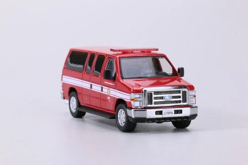 596 1:64 Red Ford E-Series E-350 Los Angeles Fire Department LAFD Diecast Model - Picture 2 of 5