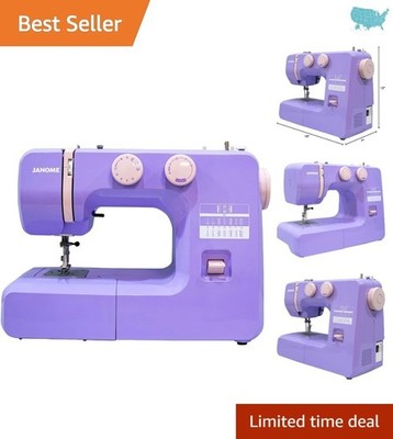 Janome Lovely Lilac Beginner Sewing Machine - Compact & Fun for All Projects
