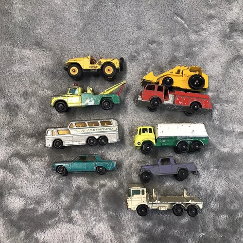 Vintage LESNEY MATCHBOX Series VEHICLES Lot of 9 England Heavy Wear 1960s