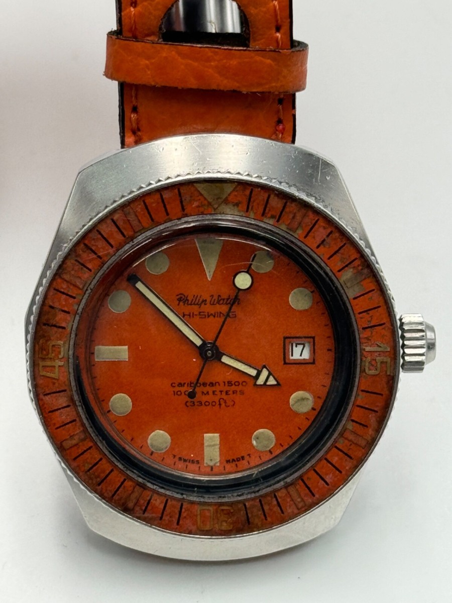 Philip Watch Caribbean Hi-Swing 1500 41mm Orange | eBay
