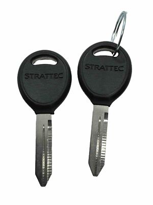 Lot of 2  Strattec Uncut Key Blanks w/ Plastic Head - Model Unknown, See Details