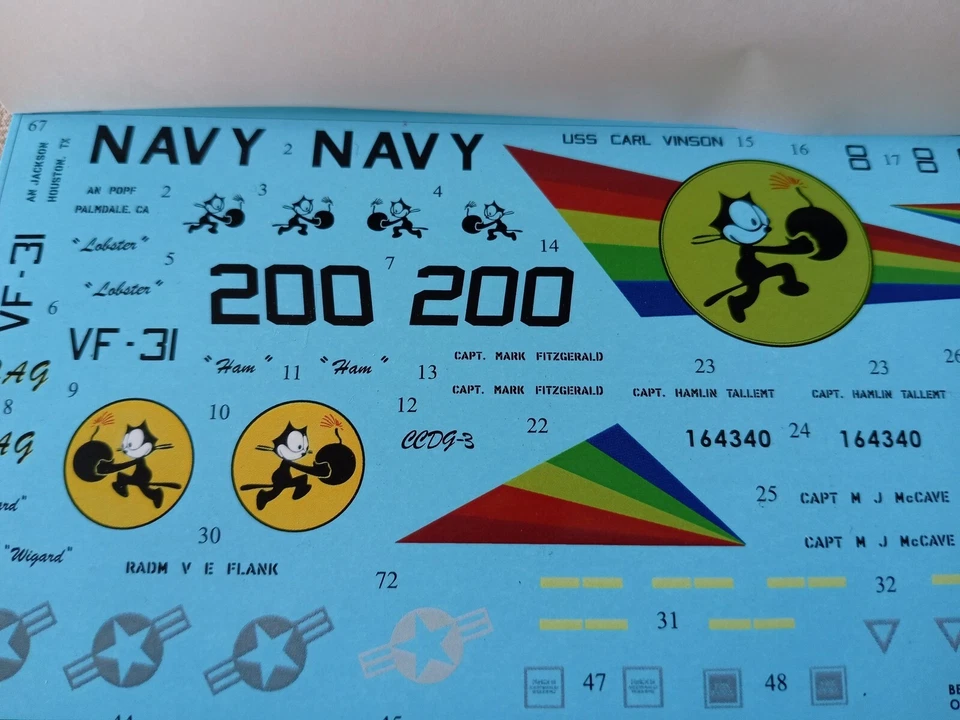 UpRise Decals UR48295 - DECAL Grumman F-14D Tomcat VF-31 Tomcattars Pt.1  1/48 - Image 3 of 4