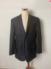 MICHAEL KORS Charcoal Gray Glen Plaid Blazer Jacket Size 44L.