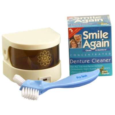 Smile Again Removable Appliance Home Care Kit: Sonic Denture Bath, Ranir