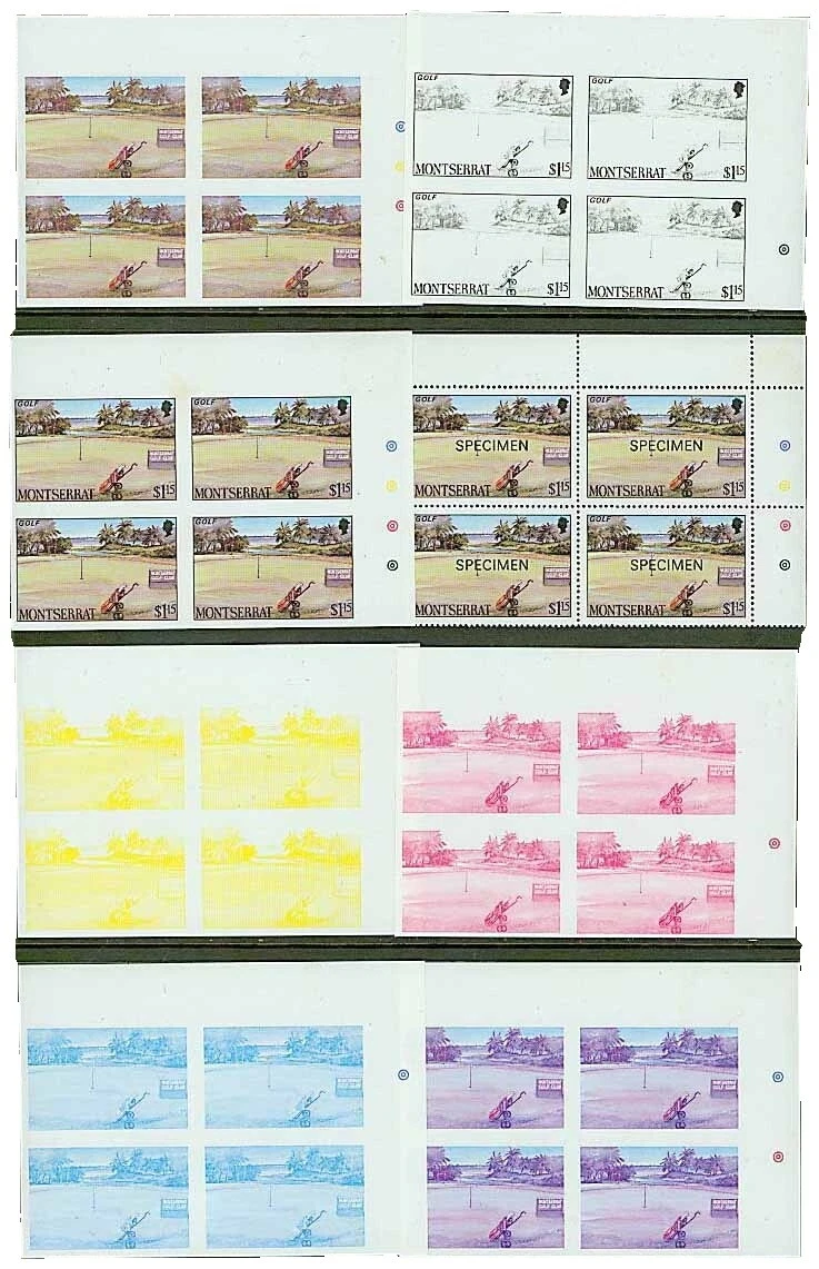 Golf British Colonies & Territories Proof, Essay Stamps