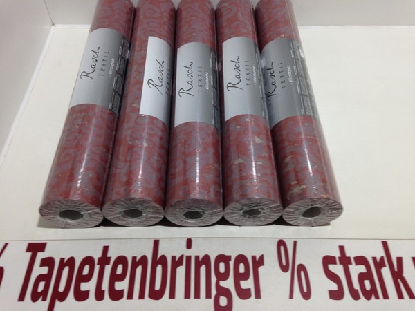 Vliestapete Rasch Textil 5X 227399 (5Rollen) Ornament Rot Gold Grau Metallic-image
