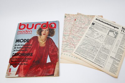 Vintage Burda Modeheft Ausgabe 11 - Nov. 1978  mit Anleitung + Schnittmustern