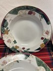 VTG Set of 4 Tienshan 8”Magnolia Fine China Rimmed Soup Coupe Bowls Gold Trim — photo 2