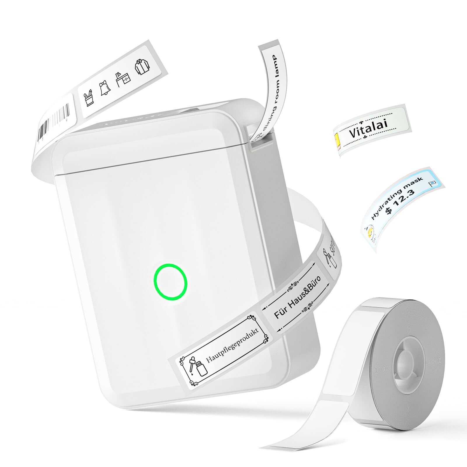 Bluetooth Label Maker Machine D110 with Tape for Home Office Organization-image