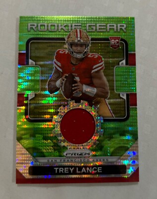 trey lance 2021 rookie gear green pulsar panini dallas cowboys