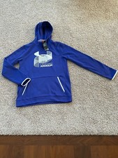 BNWT Under Armour Boys' Fleece Multilogo Hoodie, Size YXL, 1357579, Blue