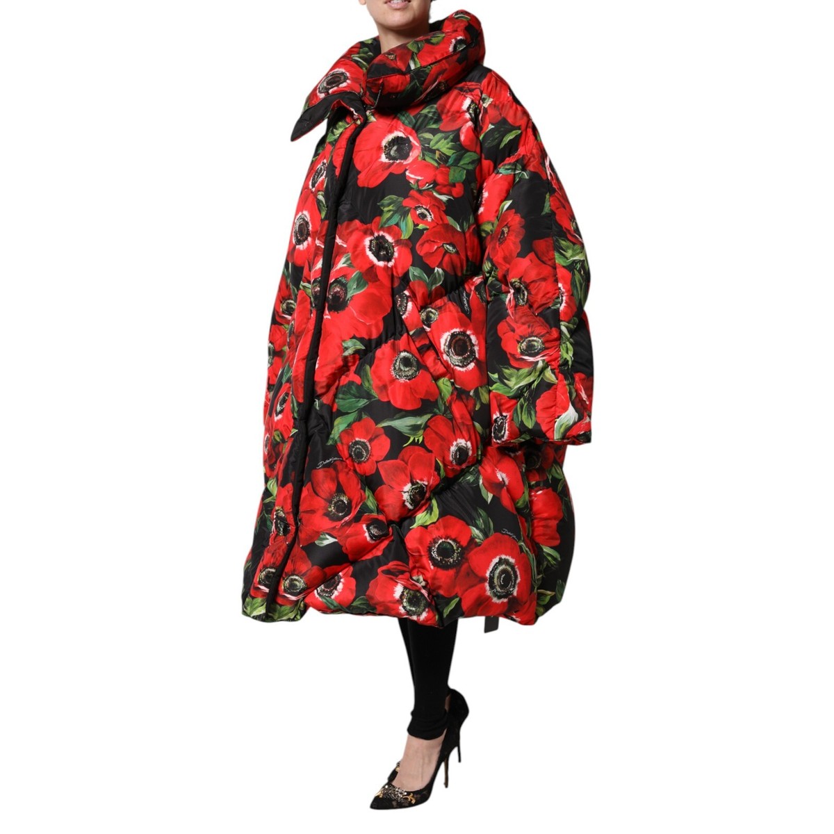 DOLCE & GABBANA Jacket Multicolor Floral Full Zip Padded IT46/US12