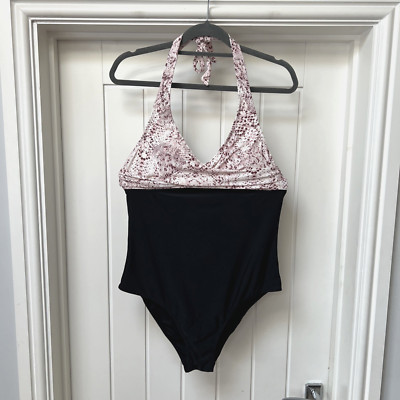 Cupshe Badeanzug Einteiler Damen Large Bunt Neckholder Schwimmen Stretch