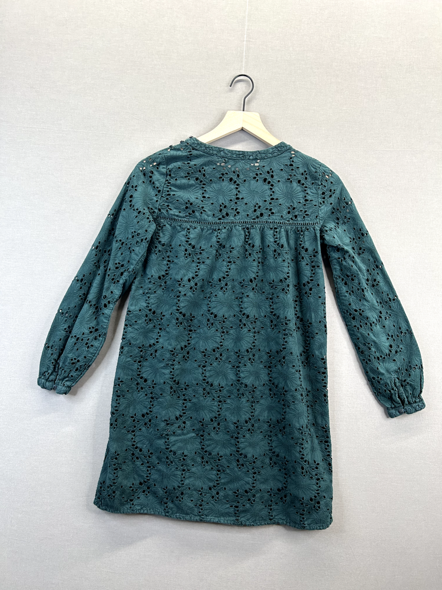 zara trafaluc green dress Womens Laced Floral Long Sleeve Round Neck Size XS 