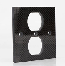 Preffair 86mm Carbon Fiber Power outlet Cover Wall Plate Duplex Receptacle Plate