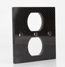 Preffair 86mm Carbon Fiber Power outlet Cover Wall Plate Duplex Receptacle Plate