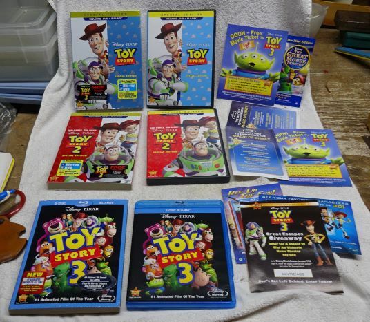 Lot of 3 Different - Disney (Pixar) TOY STORY 1, 2 & 3 - BLU-RAY