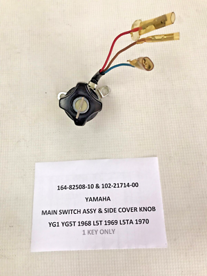 NOS YAMAHA MAIN SWITCH ASSY 164-82508-10 & KNOB YG1 YG5T