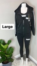 RAIDERS 3pc tracksuit leggings, tank top, zip up sweater NWT LARGE