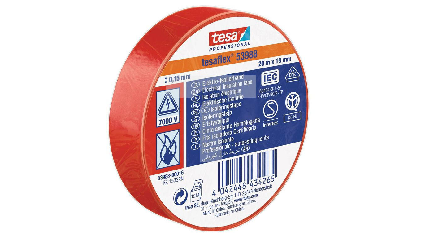 Insulating tape 5000V PVC 20m 19mm red 53988-00021-00 /T2UK