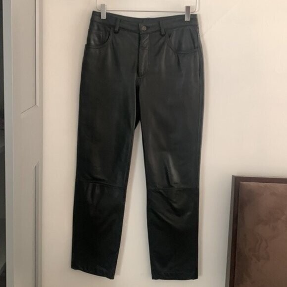 Vintage Express Genuine Leather Straight Wide Leg Size 5/6 | eBay