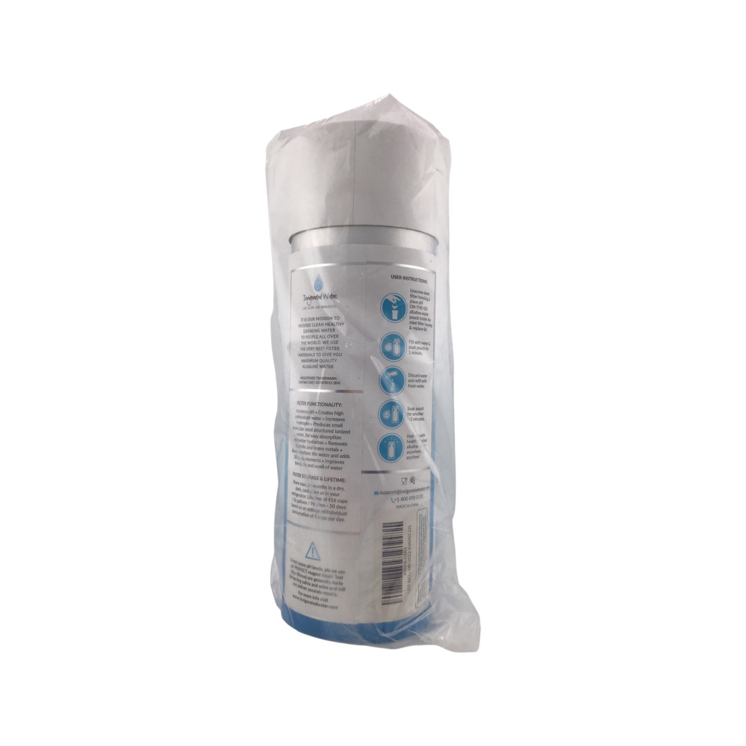 pH Hydrate Glass Alkaline Portable Filtered Water Bottle Invigorated Water