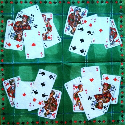1X Set Paper Design Napkin Decoupage Craft Tissue Poker Cards Jack Ace Game Play - Picture 3 of 3