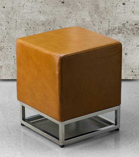 Schicker Würfel Leder Hocker Fußhocker Sitzhocker Kuhfell Leder Sitzhöhe 45 cm. - Bild 12 von 17