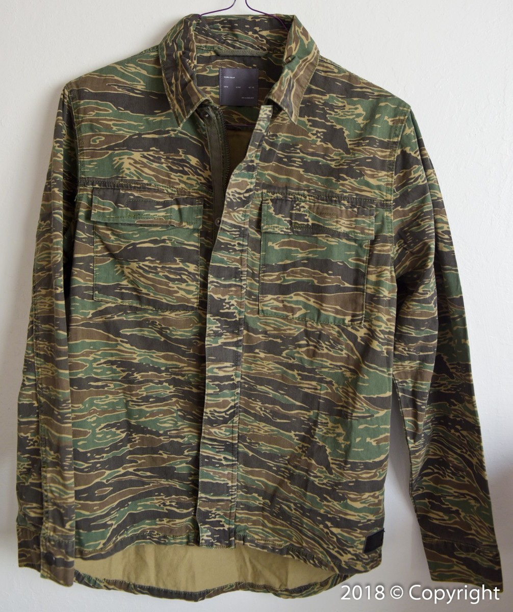ZARA MAN Camo Denim Full Zip/Button Shirt Jacket [5971/325