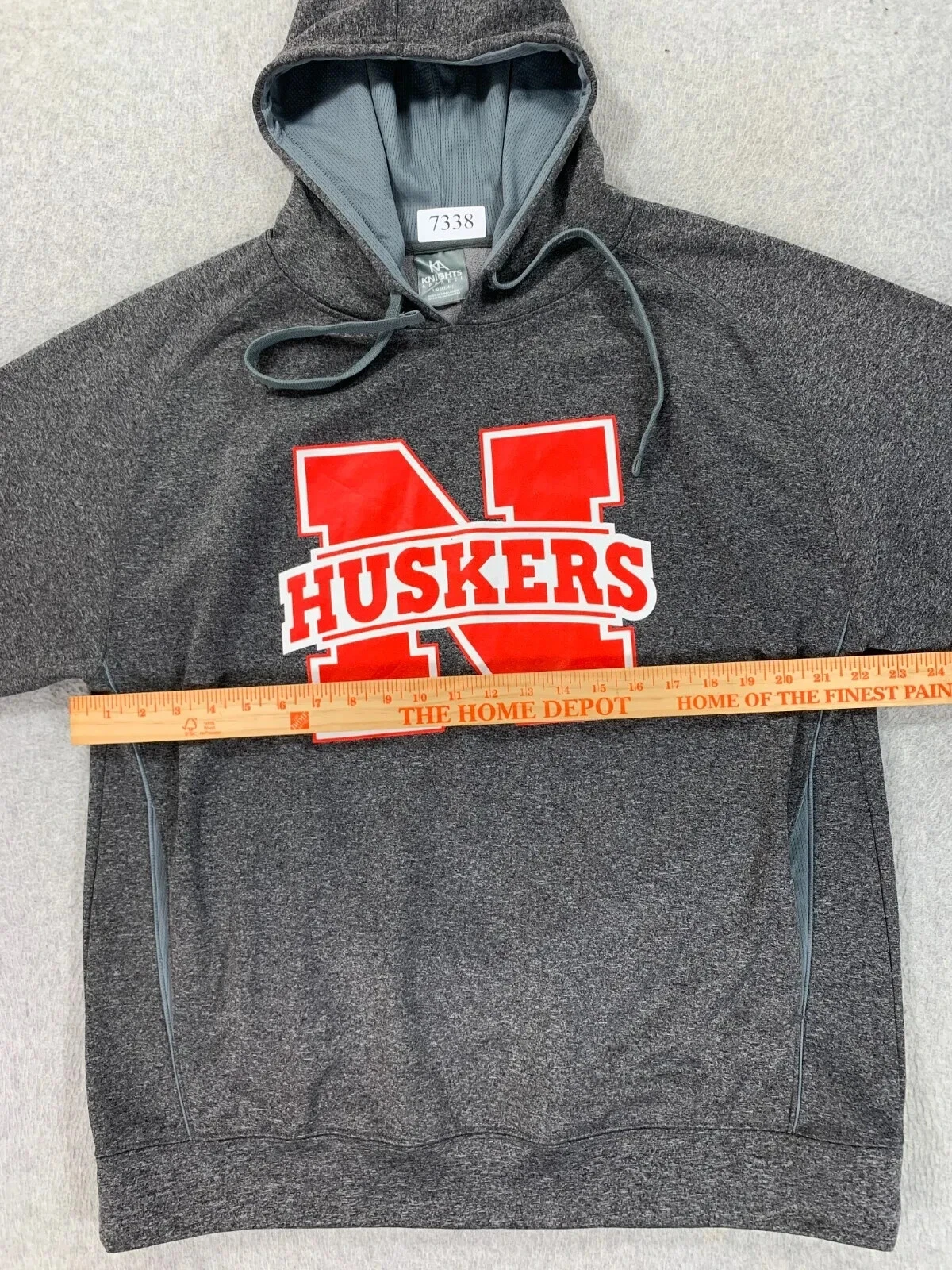 VETEMENTS Felpa con cappuccio calcio Nebraska Cornhuskers Campus (Grande Uomo) grigia