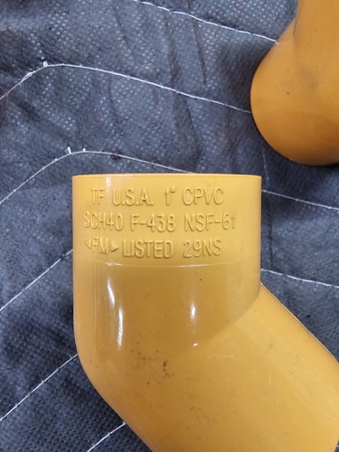 26 piezas 1 pulgada tubo de PVC rociador contra incendios 45 ° montaje EE. UU. Thermafit Industries - Imagen 5 de 7