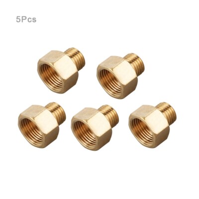 Brass Connector Fitting 1/4 Male to 3/8 Female BSP Thread Adaptor Union 5Pcs